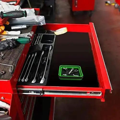 Magnetic Collapsible Parts Tray Organizer Set Of Three In Red Green And Orange For DIY Tool Parts With Low Profile Storage
