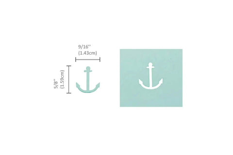 Diagram showing dimensions of anchor shape by the Anchor Lever Action Craft Punch, 5/8 Inch, ideal for scrapbooking and DIY decor.