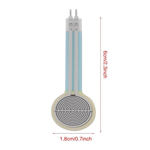 Amazon thin film pressure sensor with three blue long tails and a circular 1.27 cm diameter sensing pad
