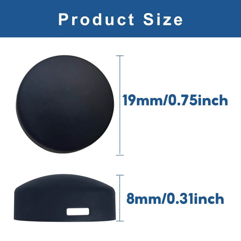 4 Pack Doorbell Button Replacement For Pro And Peephole Cameras, No Expensive Device Needed, Easy DIY Install In Minutes, includes 2 screws, fix cracked buttons and restore smooth, reliable button press performance, showing size dimensions 19mm/0.75inch diameter and 8mm/0.31inch height