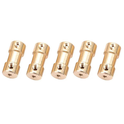 KANASI shaft couplers, five brass 2.3–4.0 mm metal sleeve adapters for model cars and robots