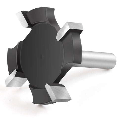 CNC Spoilboard Surfacing Router Bit, One Quarter Inch Shank, Pro Grade Extra Large One And One Half Inch Cutting Diameter