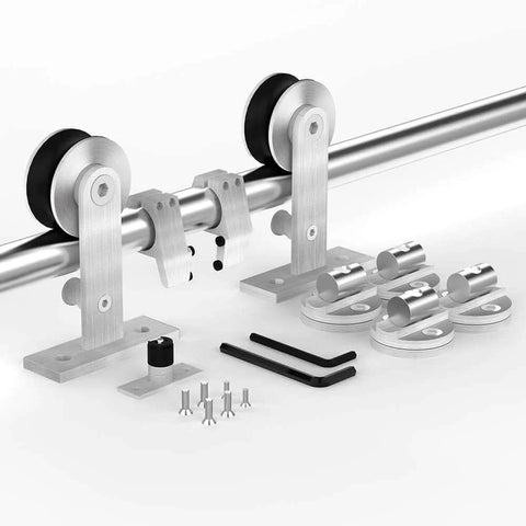 6.6Ft Top Mount Stainless Steel Barn Door Hardware Track Kit For 36 To 40 Inch Wide Single Door Heavy Duty Anti Rust