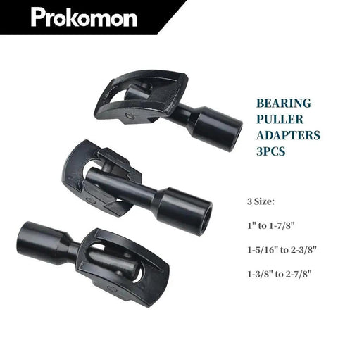 Three adapters for Rear Axle Bearing Puller Kit With Slide Hammer Yoke And 3 Adapters, Heavy Duty Bearing Removal Tool