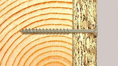Power-Fast II 3.5 X 30 Mm Wood Screw installed in wood to wood joint, zinc plated, for DIY carpentry and quick fixes