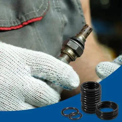 Mechanic holding tool with nitrile rubber seals from Universal 407 Piece SAE O Ring Kit for automotive plumbing and hydraulics repairs.