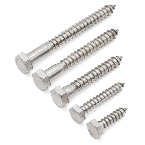 Stainless Steel Hex Lag Bolts For Wood 5 16 Inch By 3 Inch 304 Stainless Steel 18-8 Hex Head Lag Screws External Hex Drive Half Inch Built To Last
