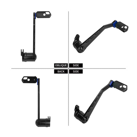 Black Motorcycle Floorboard Kit With Driver And Passenger Footrests Shifter Lever And Brake Arm For Touring Road Electra Street Glide 08 25 Set 14 Up Now, showing angled and side view of brake arm detail.