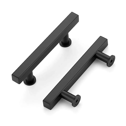 10 Pack Matte Black 3 Inch Hole Center Cabinet Handles Stainless Steel Square Dresser Pulls For Kitchen Drawers Cabinets And Furniture