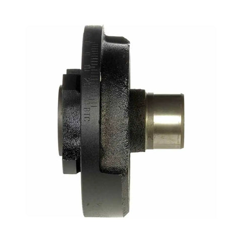 Side view of Harmonic Balancer For Lincoln Mark VII 1990 1991 1992 Black Serpentine Drive Belt Pulley With Keyway And One Mounting Hole