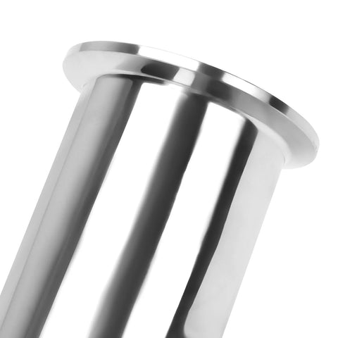 2-inch tri-clamp 3-way instrument tee fitting, stainless steel 304, close-up of clamp ring and ports