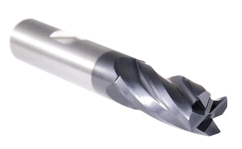 M42 8 Percent Cobalt TiAlN Finishing End Mill For CNC Center Cutting With Half Inch Shank, detailed view.