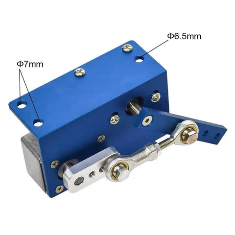 12V DC Linear Actuator For DIY Projects with 90 Degree Stroke and 8 RPM, blue metal casing with linkage mechanism