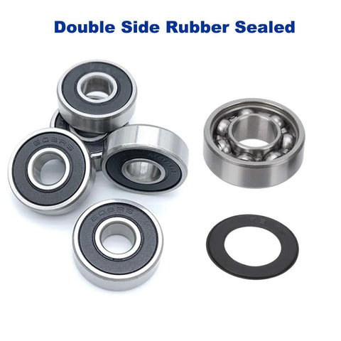 608 2RS ball bearings, double rubber sealed, 10 pcs, 8x22x7 mm skateboard bearings