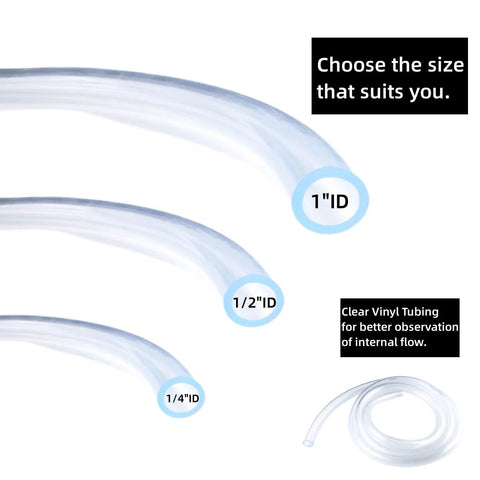 Clear vinyl tubing from Amazon, 10 ft length, 1 in ID x 1-1/4 in OD, flexible hose for water air and oil transfer