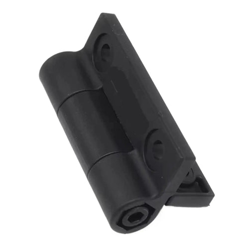 Side view of a 1-piece heavy duty hinge for doors, cabinets, and gates, featuring constant torque position control friction adjustable hinge weld on.