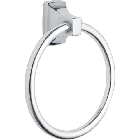 Donnor Collection Chrome Wall Mount Hand Towel Ring 6.25 Inch Diameter for Contemporary Bathrooms, easy install with mounting hardware shown
