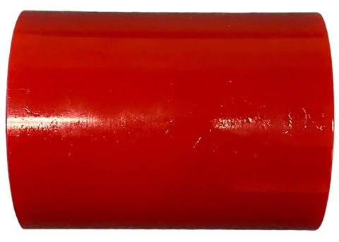 Side view of red Beefy Poly Load Pallet Jack Wheels With Bearings, 2.75 Inch Diameter By 3.75 Inch Wide, 6204 Bearings, 3/4 Inch Axle