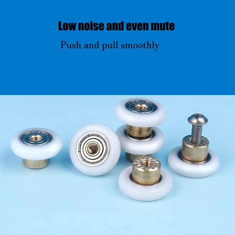 Six Pcs Shower Door Rollers With Copper Core And POM Wheels, Stainless Steel Screws, Replacement Part For Glass Shower Doors