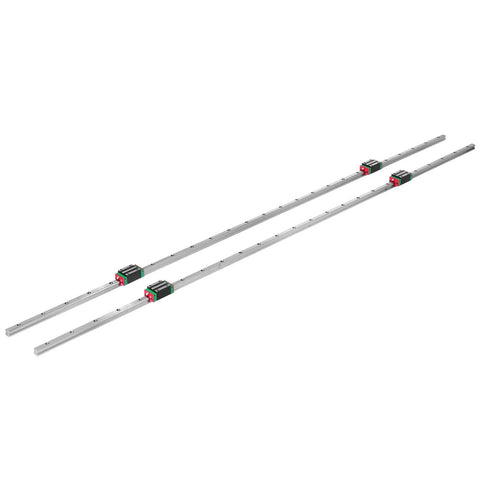 Happybuy linear rail HSR15-1500 set, two rails with four square carriage blocks, red/green, for 15mm bearings, Amazon