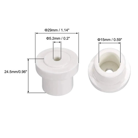 Ceramic Insulator Bead Set For DIY Electronics, 5 Pieces, 5.2mm Hole Size, 15mm Inner Diameter, Round Shaped Insulation Beads