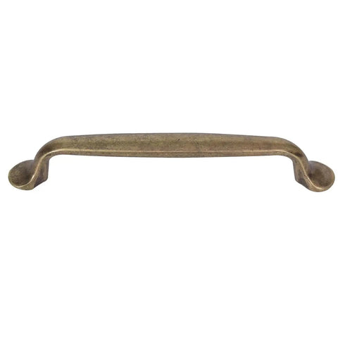 Antique Brass Cabinet Pulls 10 Pack Center To Center 5 Inch Vintage Kitchen Cabinet Handles, zinc alloy, front view of handle.