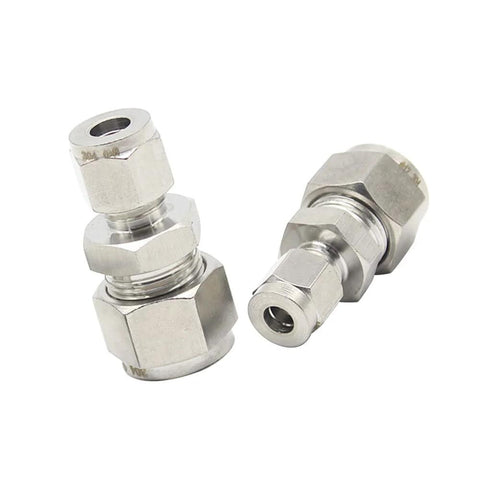 Pysrych stainless steel 304 compression tube reducer union, 3/8 in to 1/4 in OD, 2-pack