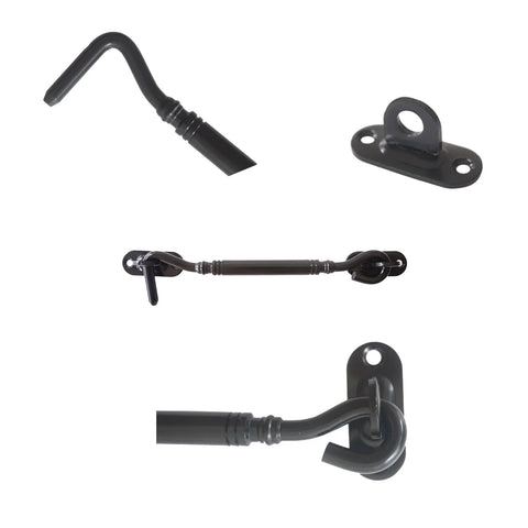 Pack Of 2 6 Inch Heavy Duty Barn Door Hook And Eye Latch Set With Mounting Screws Privacy Hook And Eye Latch Solid Extra Thick Sliding Door Lock For Sheds And Bedrooms Black