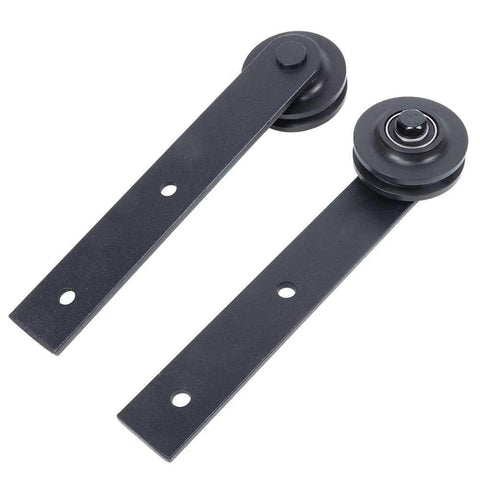 Carbon Steel Sliding Door Track Rail Pulley Wheel Roller Set 2 Pack for Kitchen Bedroom Wardrobe and Storage Room Doors with Smooth Low Noise Operation Quiet Glide Durable Lightweight Rails Easy Install Long Lasting Hardware