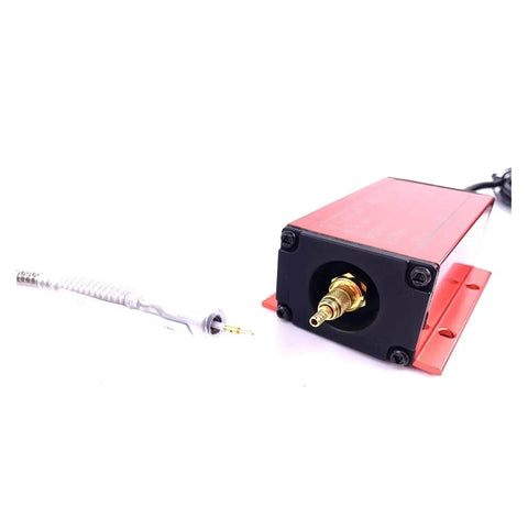 Front view of Dope Eddy Current Displacement Sensor 1 To 50mm Range With 0 To 10V Output 12V DC Supply Non Contact Measurement Stainless Steel Construction