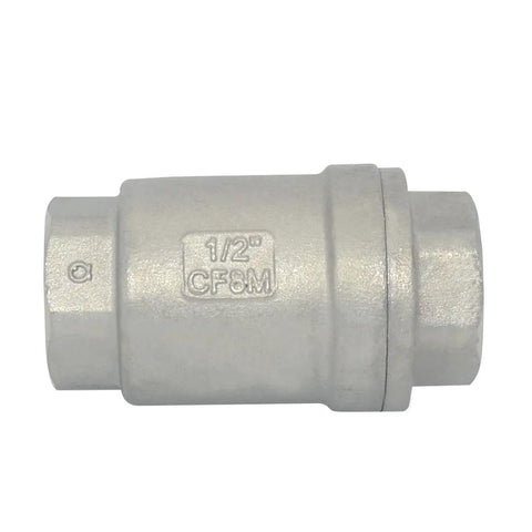 1/2 in stainless steel inline check valve, CF8M, NPT female fitting