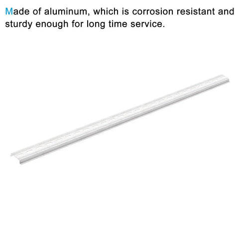 Din Rail Slotted Aluminum Mounting Guide Set, 20 Inch Long, 1.38 Inch Wide, 0.29 Inch High, Silver Tone Pack of 5 for Electrical Panels
