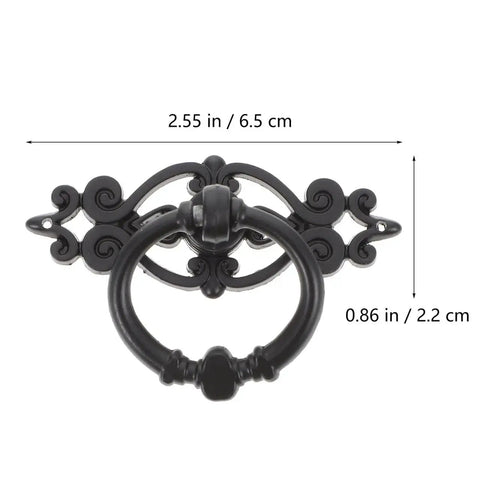 Antique Ring Handle Drop Pulls 2.56 Inch Cabinet Hardware For Furniture Wardrobes Decorative Drawer Pulls Zinc Alloy