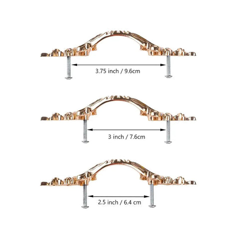Antique Rose Gold Zinc Alloy Cabinet Pulls Set Of 10 For Farmhouse Kitchens And Vintage Dressers, various sizes display