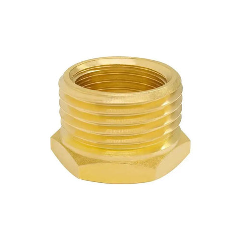 Two Pack Rugged Brass Garden Hose Fittings Reducer Adapters Half Inch NPT Female To Three Quarter Inch GHT Male For No Fuss Quick Hookup