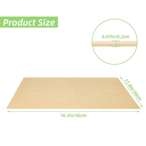Front view of a 12 Pack Baltic Birch Plywood Sheets 16 By 12 By One Sixteenth Inch Unfinished Wood For Arts And Crafts Pyrography Wood Engraving