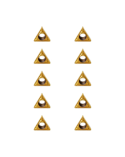 10Pcs TCMT090204 TCMT1.8 1.5 Carbide Turning Inserts, triangle shape, CVD coated for CNC lathe, steel and stainless external turning