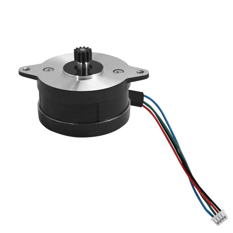 Product image of Premium Circular Stepper Motor for 3D Printers with 12 Tooth Gear, showing compact design for Ender 3 V3 series.