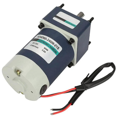 Beefy 24V 60W Metal Gear DC Gear Motor With Adjustable Speed 210 RPM Output Reduction 10 To 1 Helical Gear Design