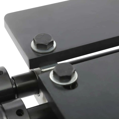 Close-up of the Manual Bead Roller Kit 12 Inch With 6 Dies Set, showing steel construction and bolt details for metal sheets.