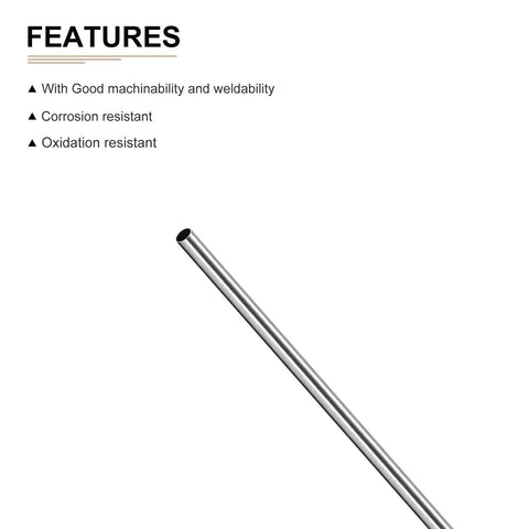 304 stainless steel tube, polished metal tubing, 4mm x 0.2mm x 250mm for machinery equipment