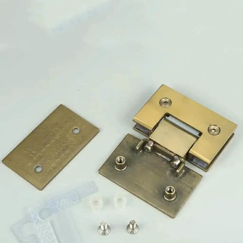 Frameless Glass Shower Door Hinge With 180 Degree Swing Brushed Stainless Steel Wall Mounted Bathroom Hardware Heavy Duty Build