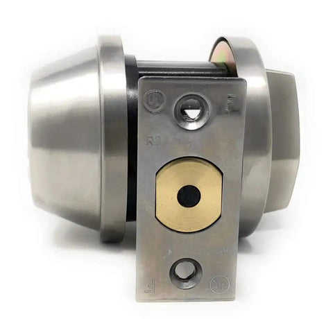 Side view of Cronus High Security Grade 2 Single Cylinder Deadbolt With Thumb Turn Backset Adjustable From Two Three Eighths To Two Three Quarters For Commercial And Residential Metal Or Wood Doors In Stainless Steel Mul T Lock.