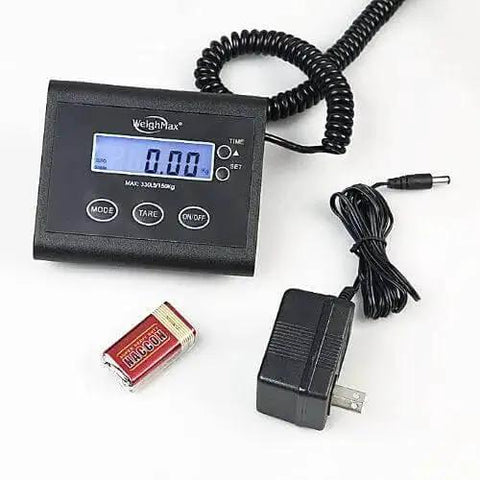 Digital Wireless Postal Scale With 330 Lb Capacity For Shipping And Packaging Industrial Grade Weighing Solution Battery And Adapter Included Beast For Post Offices Warehouses And Manufacturing Environments with display, battery, and adapter.