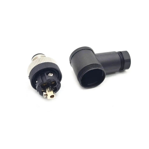 M12 5 Pin Right Angle Field Wireable Connector A Coding Circular IP67 Sensor Connector For PG7 Cable 12mm Assembly Adapter