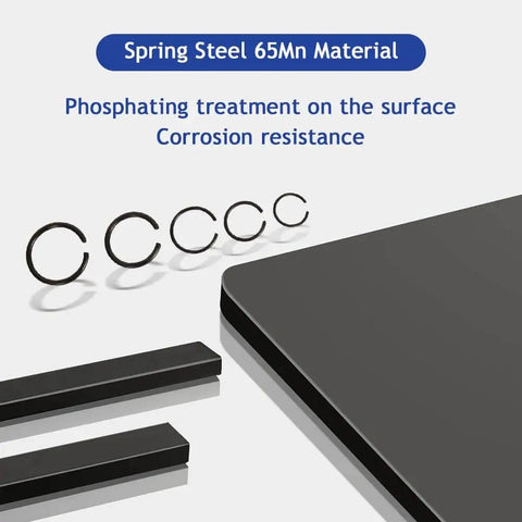 120Pcs GB895.2 Shaft Snap Ring Set 65Mn Steel Wire Retainer Clips Bearing Stop Rings Round Wire Rings For Shafts And Axles Must Have Assortment Kit