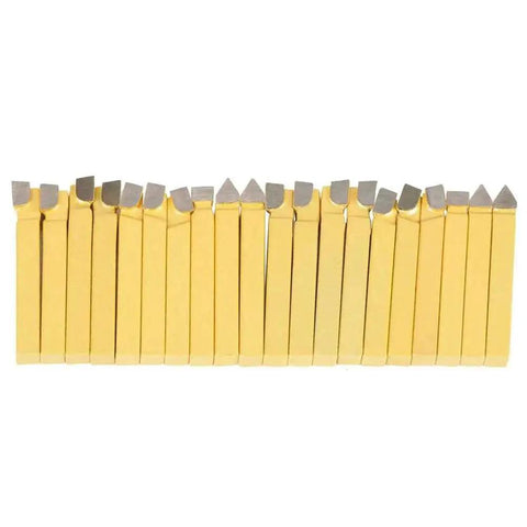 Pro Grade Twenty Piece One Quarter Inch Carbide Tipped Lathe Tool Set For Metal Turning Boring And Chamfering With Cemented Carbide Bits