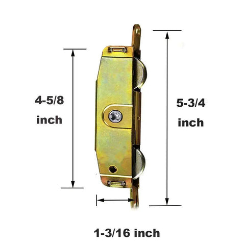 2 Pack Sliding Patio Door Roller Assembly With 1-1/4 Inch Steel Ball Wheel Bearing Side Adjustable Replacement, dimensions shown