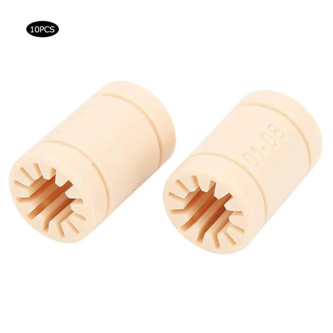 10 Pieces LM8UU Plastic Linear Bushings For 3D Printers, Smooth Sliding Bearings For 8mm Rails, Durable RJMP Replacement Parts