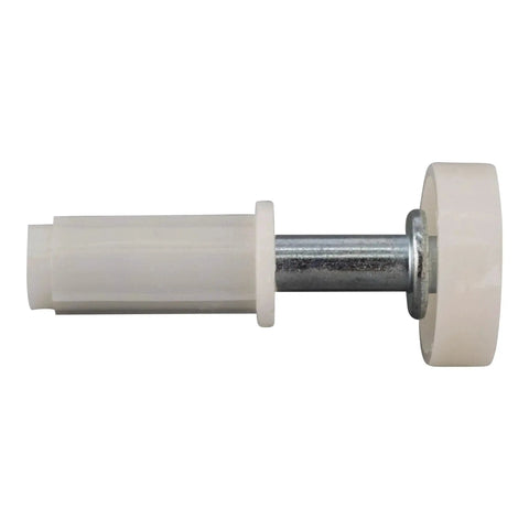 Side view of Spring Loaded Door Top Rolling Guide Replacement For Bi Fold Closet Doors With Seven Eighths Inch Wheel Diameter Three Eighths Inch Base